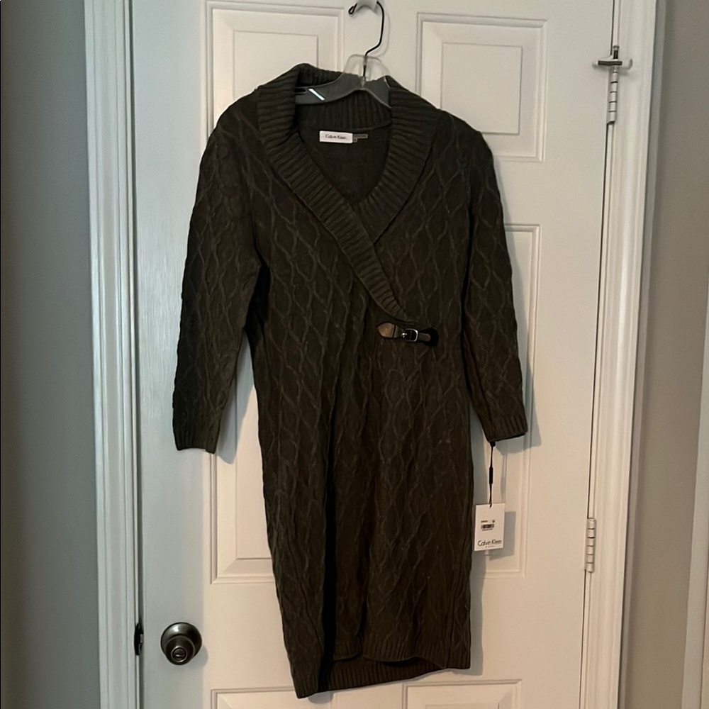 Calvin Klein Gray Sweater Dress